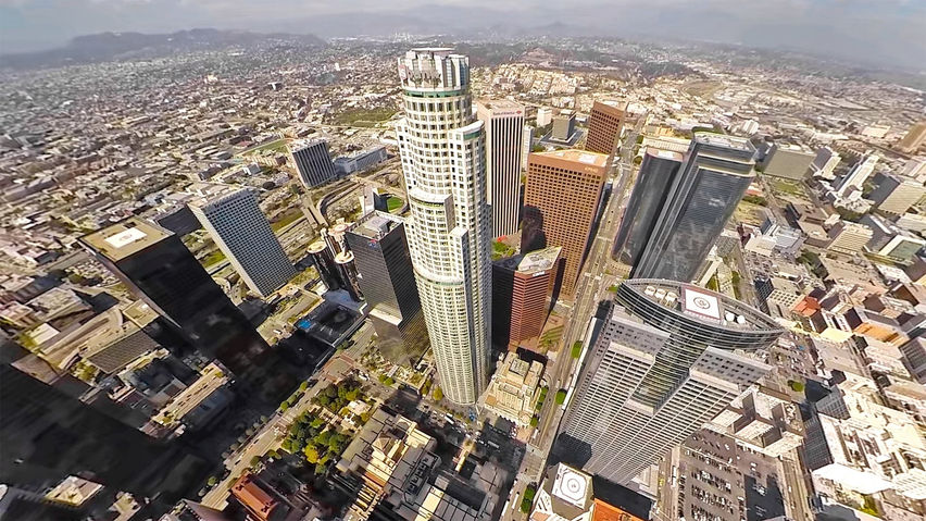 Los Angeles Helicopter Flight - Hanging outside of the helicopter - VR Travel