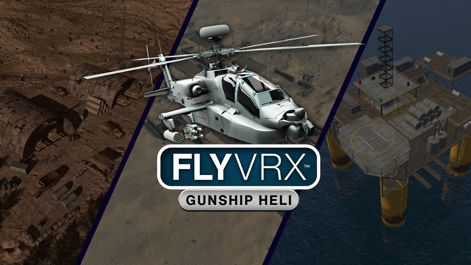 FlyVRX - Military Gunship Helicopter War