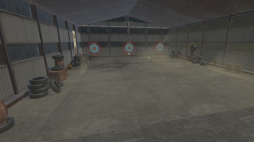 Gun Shooting Range with Pistol