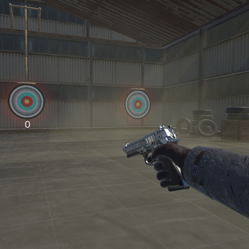 Gun Shooting Range with Pistol