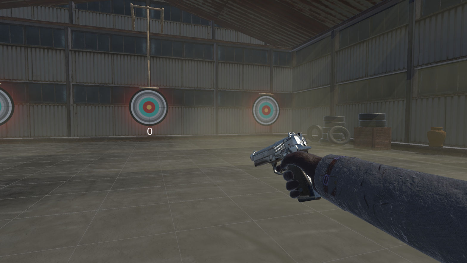 Gun Shooting Range with Pistol