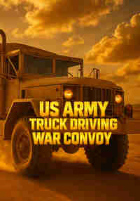 US Army Truck Driving War Convoy