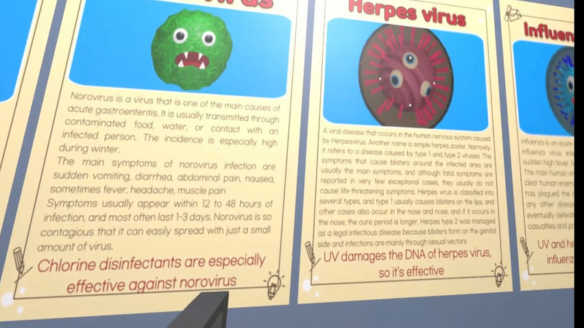 The reaction of a virus and soap