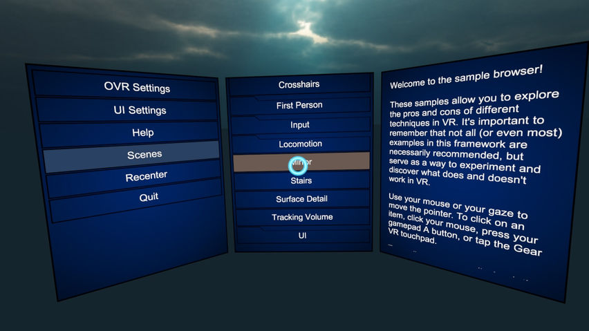 Oculus Sample Framework