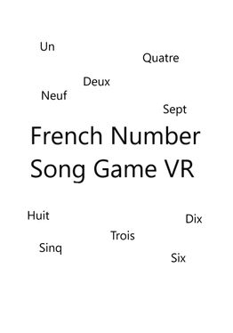 French Number Song Game VR