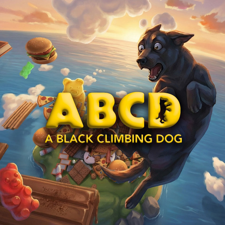 A Black Climbing Dog