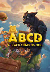 A Black Climbing Dog