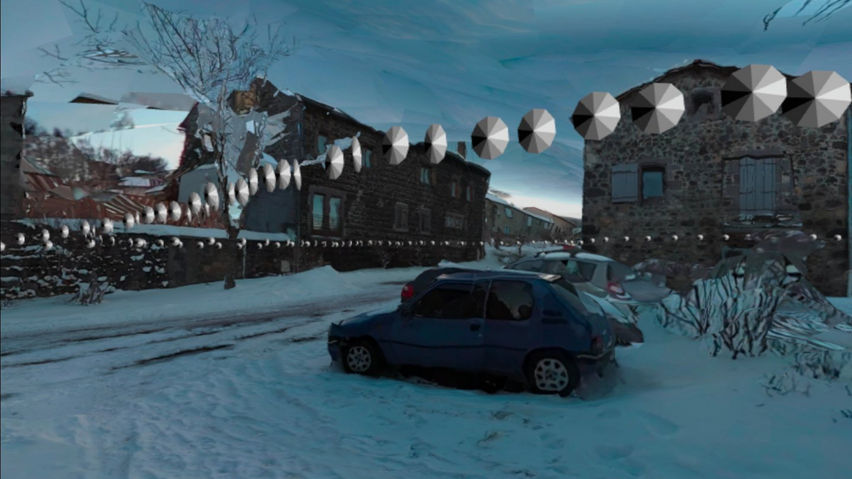 3D scan of a snowy town