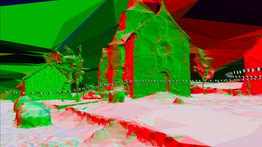 3D scan of a snowy town