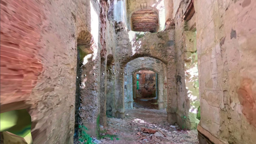 3D scan of a ruin in a forest