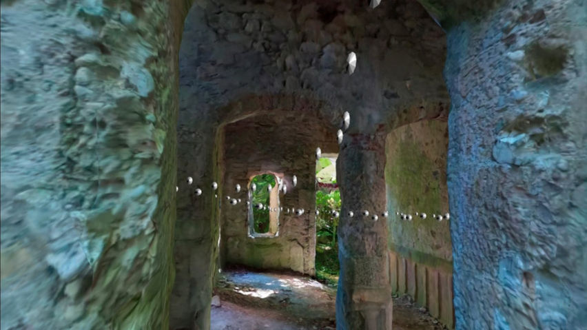 3D scan of a ruin in a forest