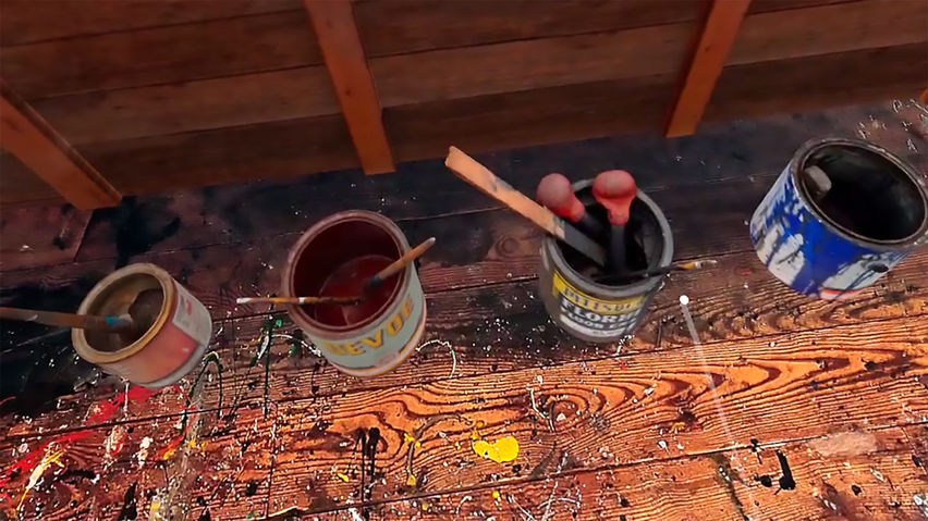 Tracing Paint - The Pollock Krasner Studio in Virtual Reality