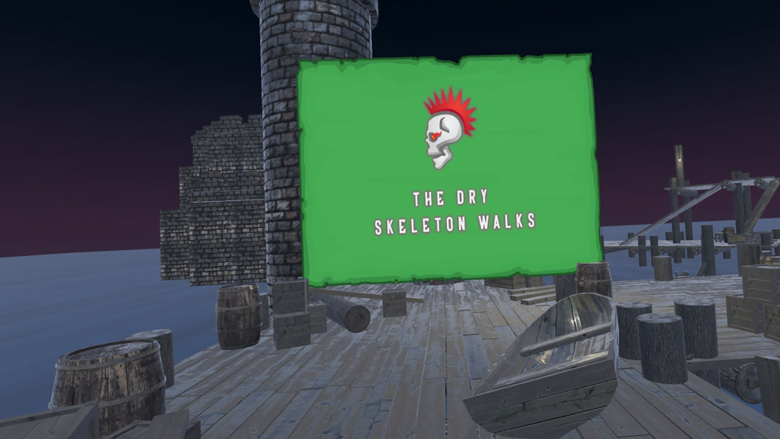 The dry skeleton walks