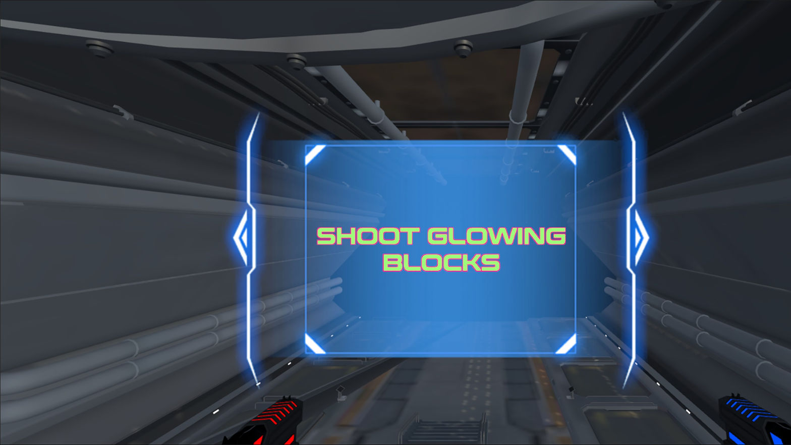 Shoot glowing blocks