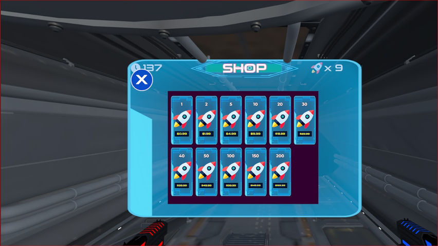 Shoot glowing blocks
