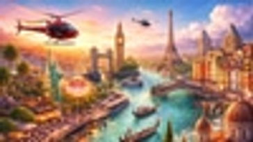 VR Travel Relax Bundle 7 Heli Las Vegas Los Angeles London Paris Venice Florence