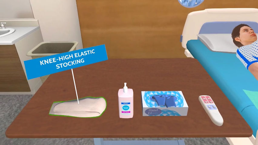Applying Knee – High Elastic Stocking