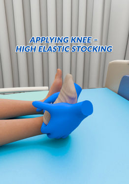 Applying Knee – High Elastic Stocking