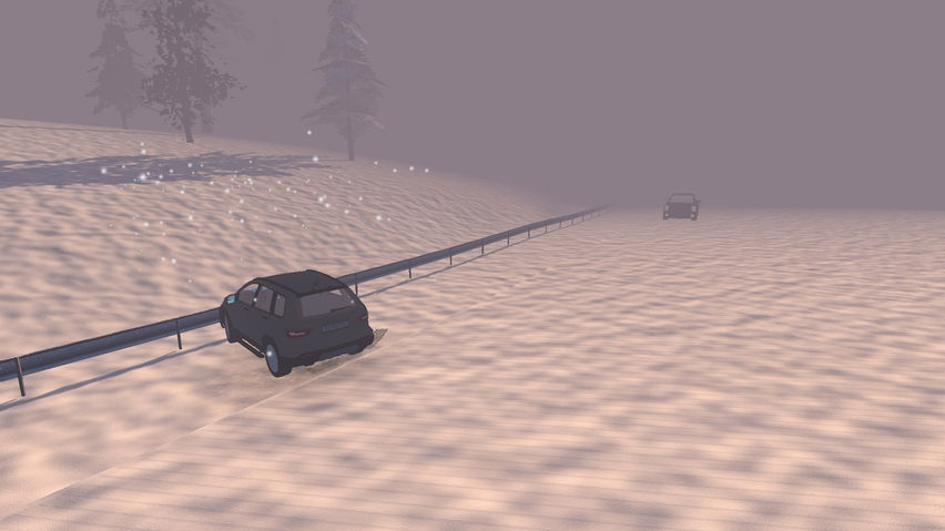Snow Squall Driving Simulation