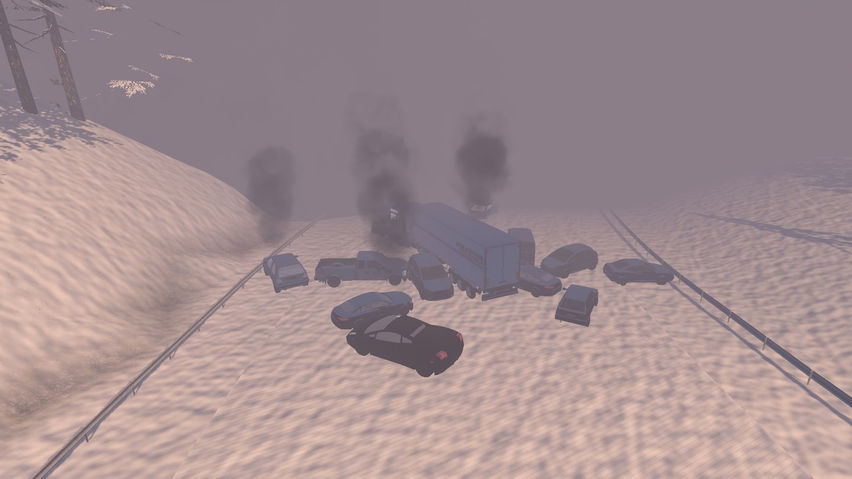 Snow Squall Driving Simulation