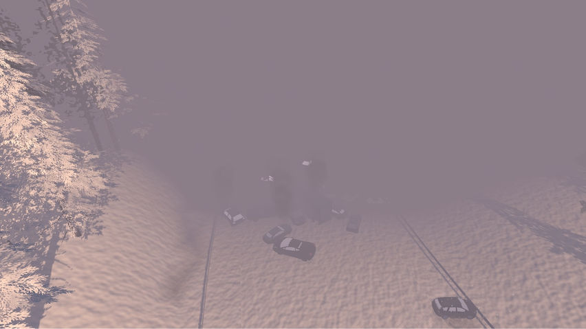 Snow Squall Driving Simulation