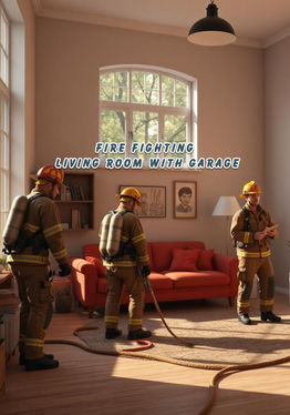 Fire Fighting: Living Room with Garage