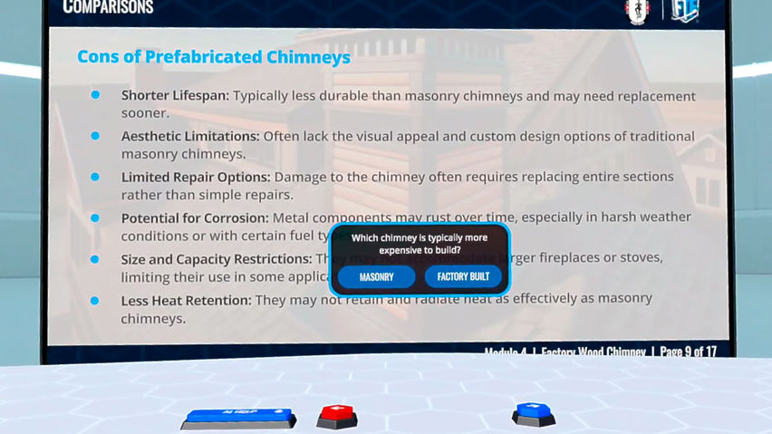 Hololab VR - NCSG Inspection Foundation Module 4: Factory Wood Chimney