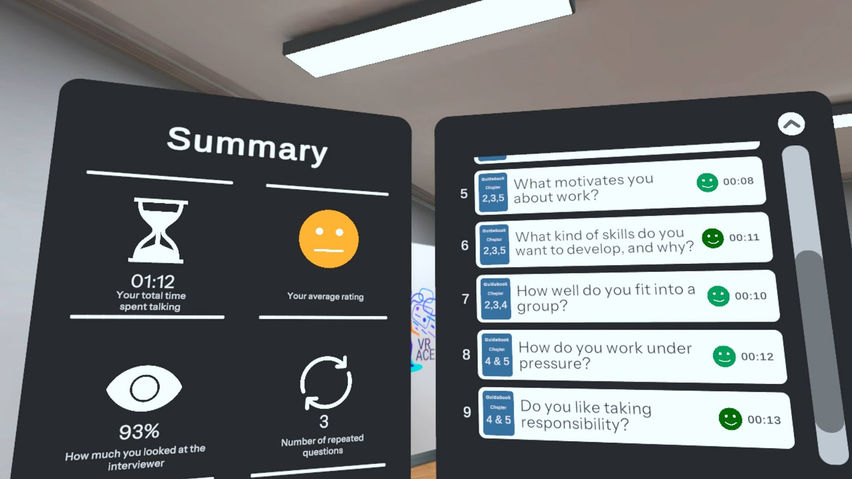 VR-ACE: Ace the job interview