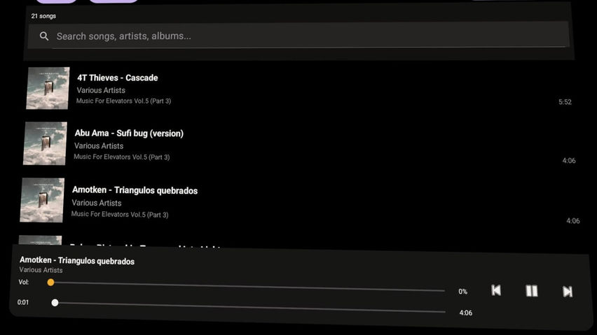 Music Player for Meta Quest