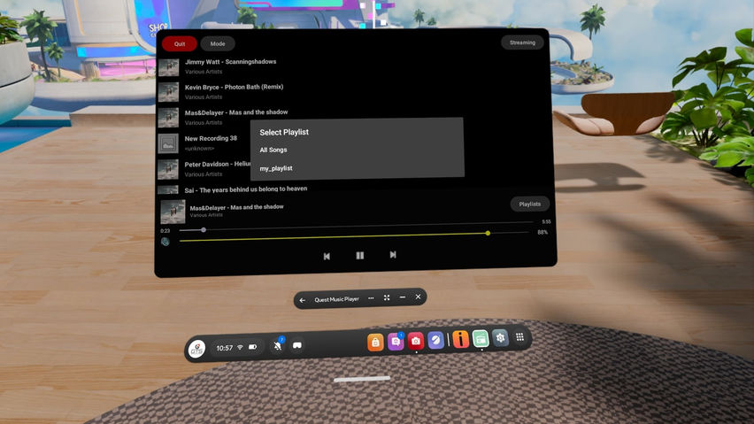 Music Player for Meta Quest