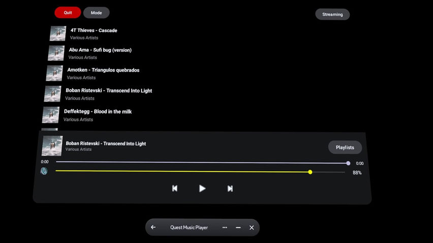 Music Player for Meta Quest