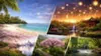 VR Relaxing Meditation Bundle: Thailand Beach Lantern Festival Japanese Garden