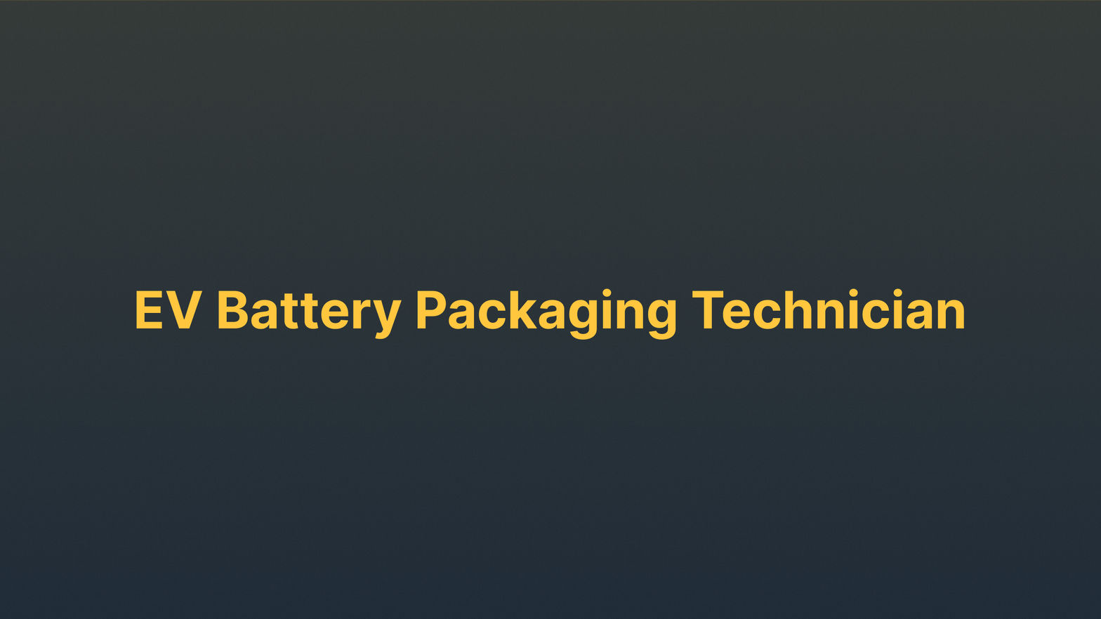 EV Battery Technician