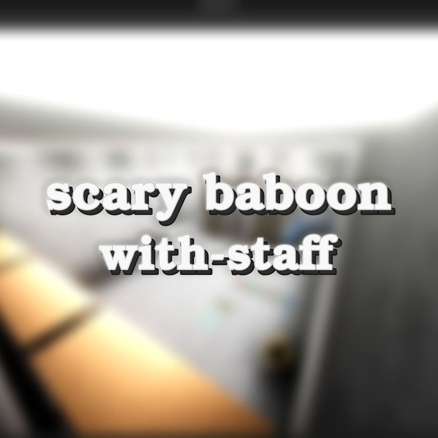 Scary Baboon With-Staff