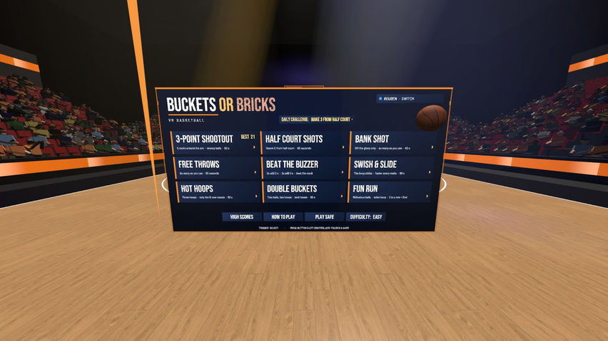 Buckets or Bricks: VR Basketball