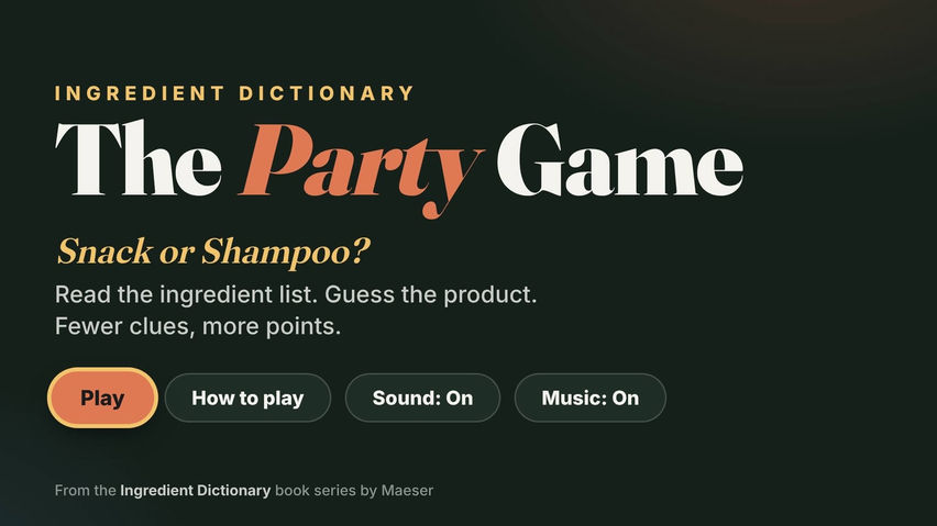 Ingredient Dictionary The Party Game