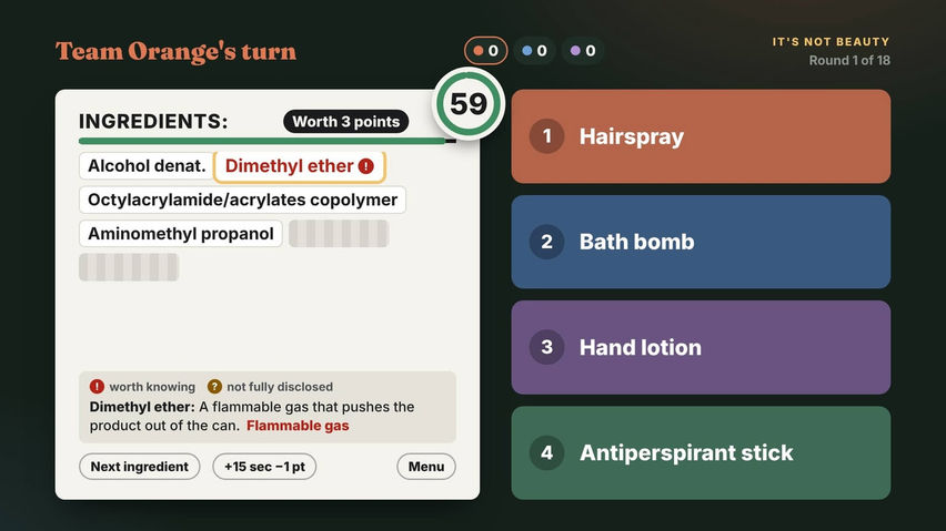 Ingredient Dictionary The Party Game