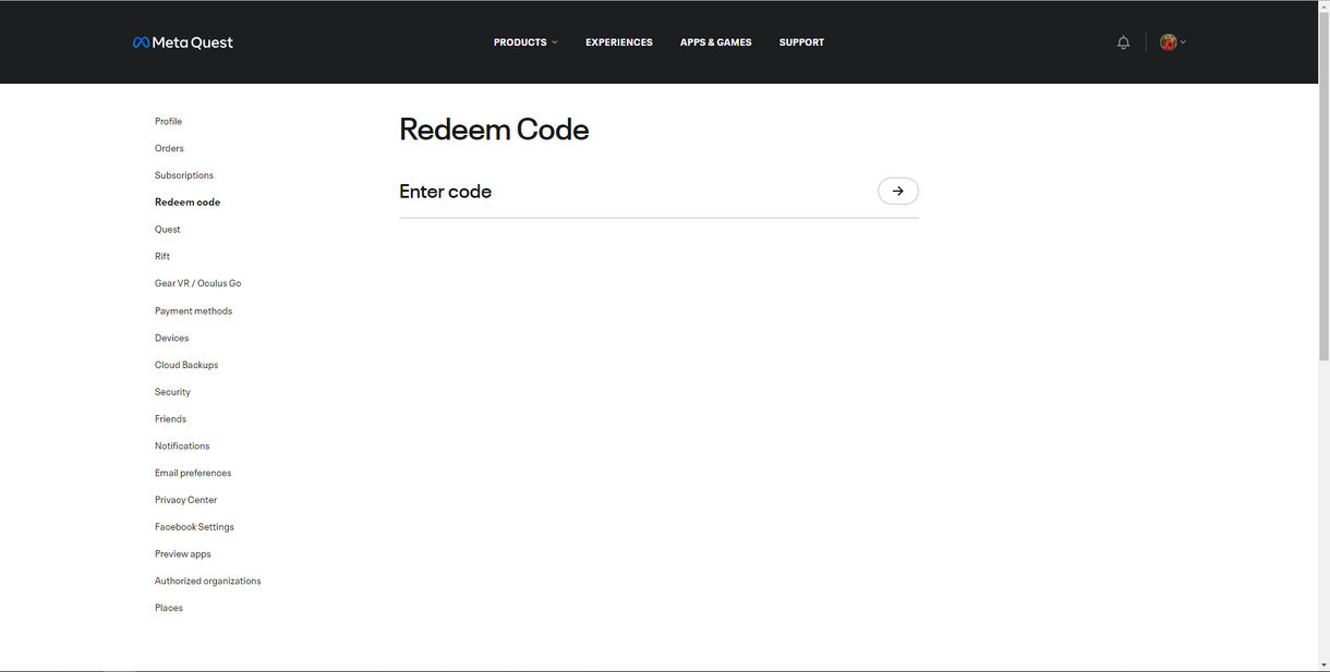 Oculus redeem best sale code free